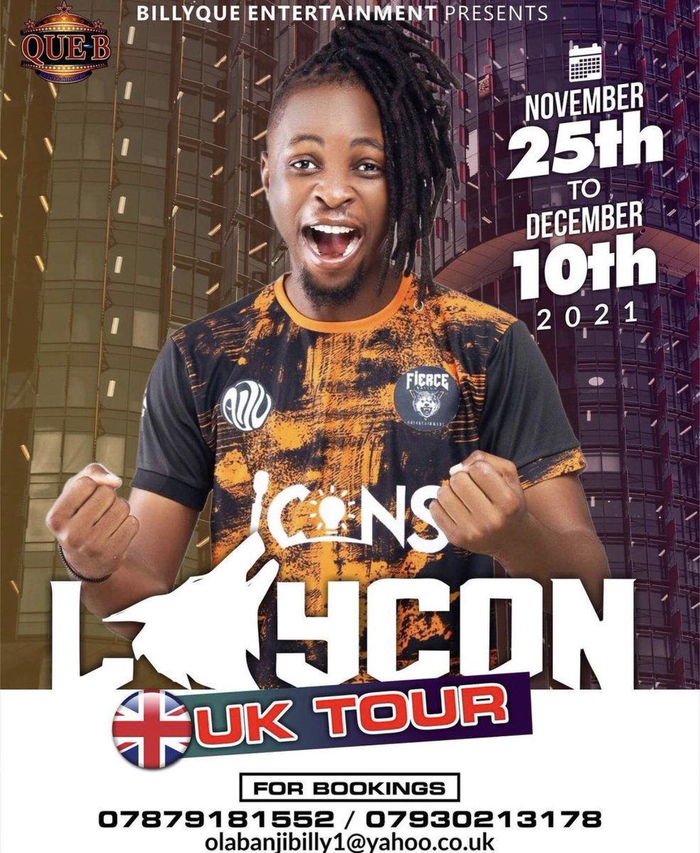 GoldmyneTV's tweet photo. Former BBN Winner @itsLaycon Set To Go on UK Tour 

#BBN #Icons #Laycon https://t.co/udMOfuyG2x