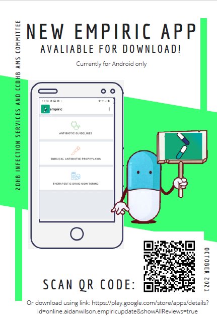 CatLi_IDPharm's tweet photo. Antimicrobial Awareness Week is the perfect time for the release of our updated abx guidelines! 
Download our NEW app today for the best empiric therapy for any condition!
+ NEW vanc &amp; gent to take the maths out of TDM!!! 
Shoutout to @obuphaintr for learning how to code! https://t.co/58lrE12Gqk