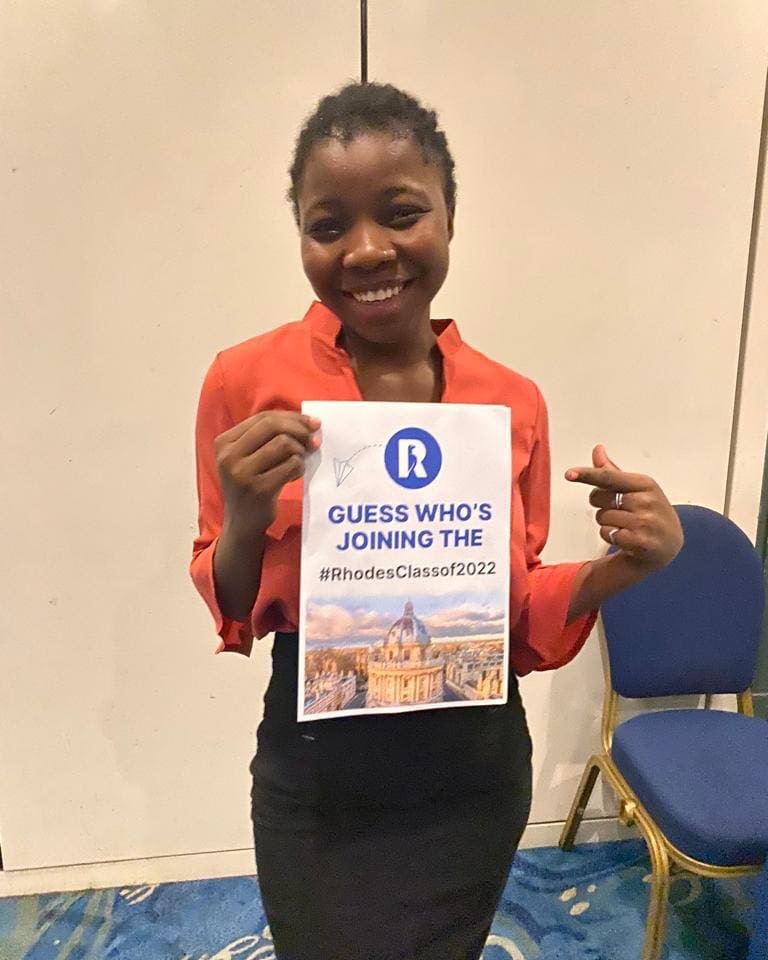 Many congratulations to <a href="/Isatu_bokum/">Isatu Bokum Njie</a>, who has won the #RhodesScholarship for West Africa, and is the first Scholar from The Gambia 🌟  We can't wait to welcome you to the Rhodes Community and <a href="/UniofOxford/">University of Oxford</a> next year! #RhodesClassof2022