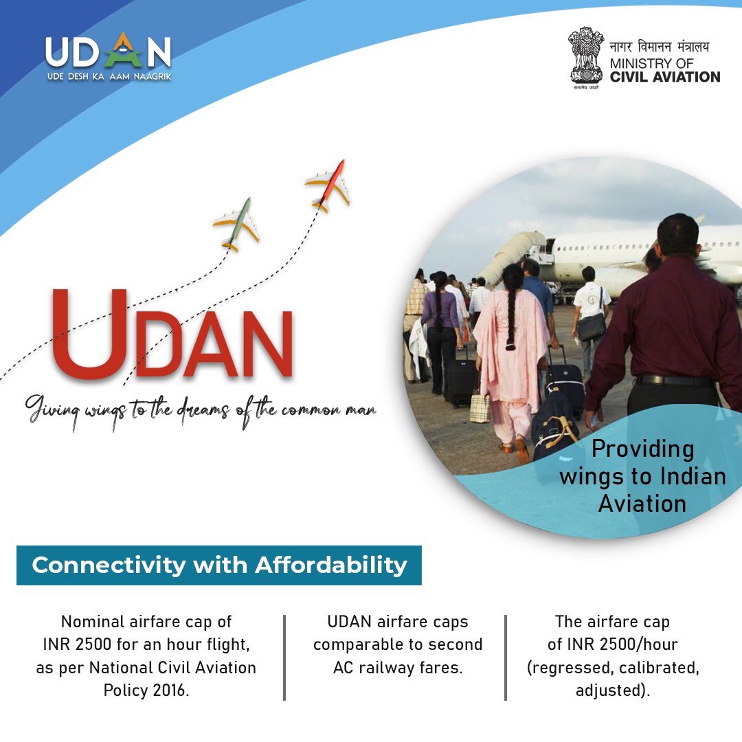 MoCA_GoI's tweet photo. Ude Desh Ka Aam Nagrik!

#UDAN-RCS is a first-of-its-kind scheme that aims to create affordable yet economically viable and profitable flights on regional routes along with boosting tourism and creating new jobs in the sector. 

#SabUdenSabJuden
#AzadiKaAmritMahotsav 
#UDANDiwas https://t.co/MCxWg35V5R