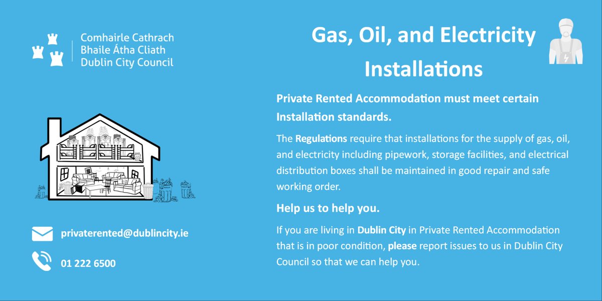 dccprivaterent's tweet photo. Are you living in Dublin City in private rented accommodation? Do you have concerns about the Gas/Oil/Electricity in your property? Let us know https://t.co/ngeTiO5k7K