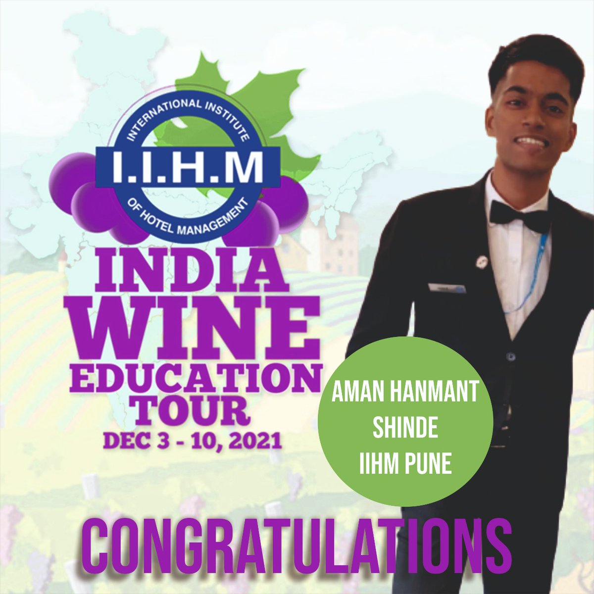 yogeshmane27's tweet photo. Many #Congratulations to #iihmpune students of Batch 2019-22

Getting selected for the #IIHMIndiaWineTour 2021 all the very best.

#winetour #winecurator @keithedgar1
#ThisIsTheOne #IIHMBest3Years #HospitalityRocks #Hospitality 
@subornobose @directorPuniihm @san_geeta https://t.co/taCrIHpYD5