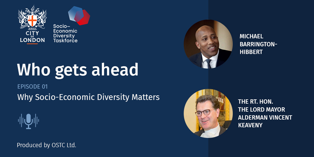 cityoflondon's tweet photo. Listen to our new Who Gets Ahead podcast series. This week Michael Barrington Hibbert interviews @citylordmayor, discussing his involvement with the Socio-Economic Diversity Taskforce. Thanks to @OSTC for producing this series.  
#WhoGetsAhead

https://t.co/KdaMLVRtNc https://t.co/JZ3toXB1pc