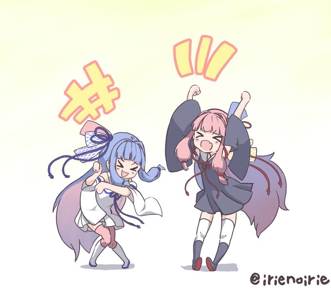 なんかめっちゃ楽しそうな琴葉姉妹
#琴葉茜
#琴葉葵 
#落書き
#いりえのえ
#絵描きさんと繋がりたい 
