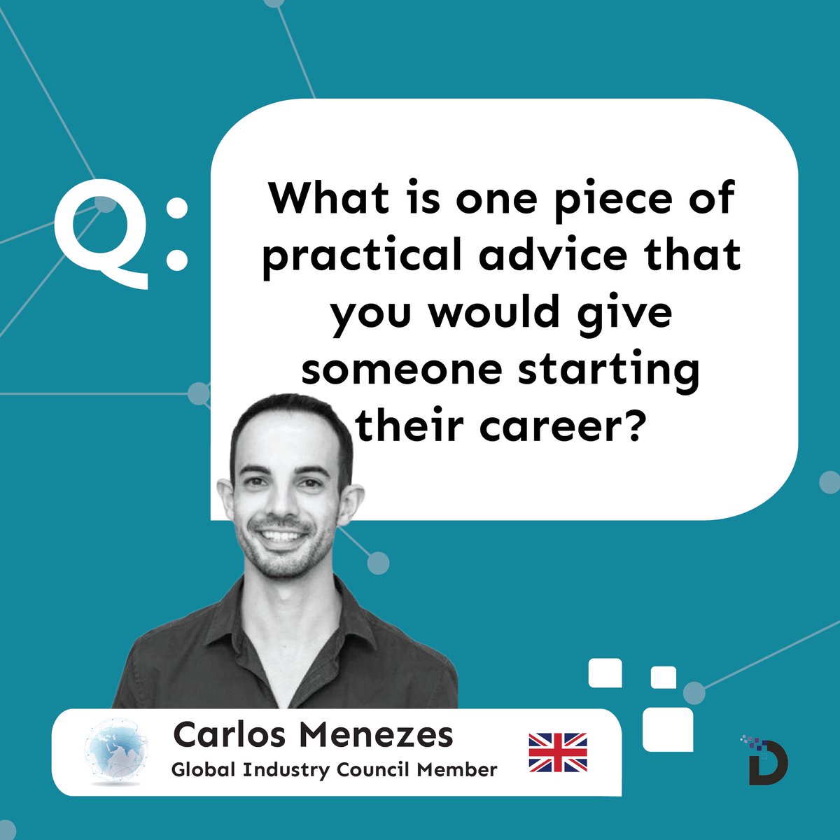 The_DMAT's tweet image. Friendly career advice:

“Know why you’re doing what you’re doing. It’s probably one of the single hardest things to do. But, it’s also the single most important.” - Carlos Menezes

Want to hear career advice from other leaders? Follow the link below ↓

bit.ly/3nJ9wtF