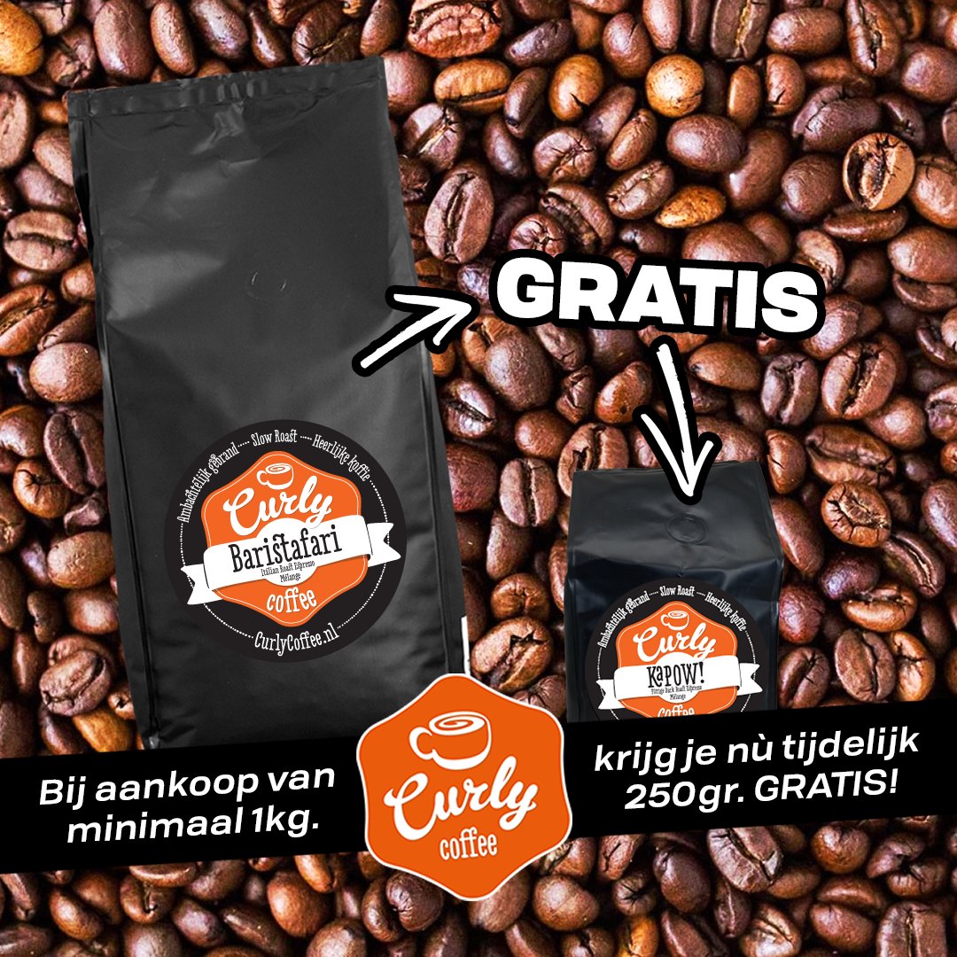 Black Coffee! Bij aankoop van minimaal 1kg. Curly Coffee geef ik je 250gr. GRATIS mailchi.mp/b5c8b177e194/b…