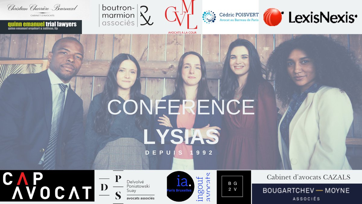 La Conférence Lysias est fière de vous présenter son nouveau bureau!
- Juliette Triquet, Présidente 
- Sonia Ramain, Vice-Présidente 
- Marjorie Fievez, Vice-Présidente 
- Amélie Chetrit, Trésorière 
- Jean-Baptiste Branes, Secrétaire général
#Lysias #ConférenceLysias #Eloquence