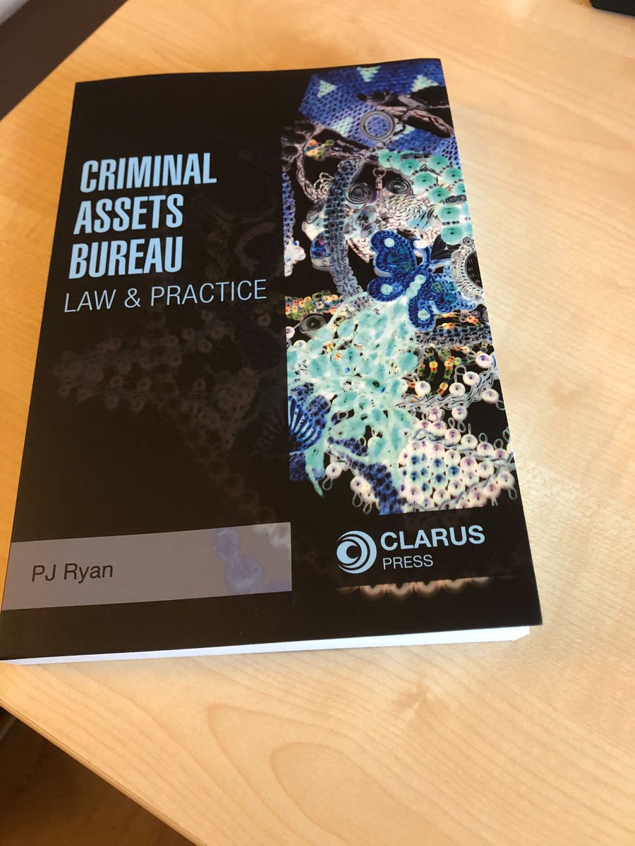 PJRyan_'s tweet photo. @ClarusPress Delighted to receive first copies of my new book considering the legal basis for and practical operation of CAB.  Thanks to @mcnamara01 @JamesWJCollins @TUS_ie @ShaneKil Book is available now! https://t.co/1Hgqfeg7gq