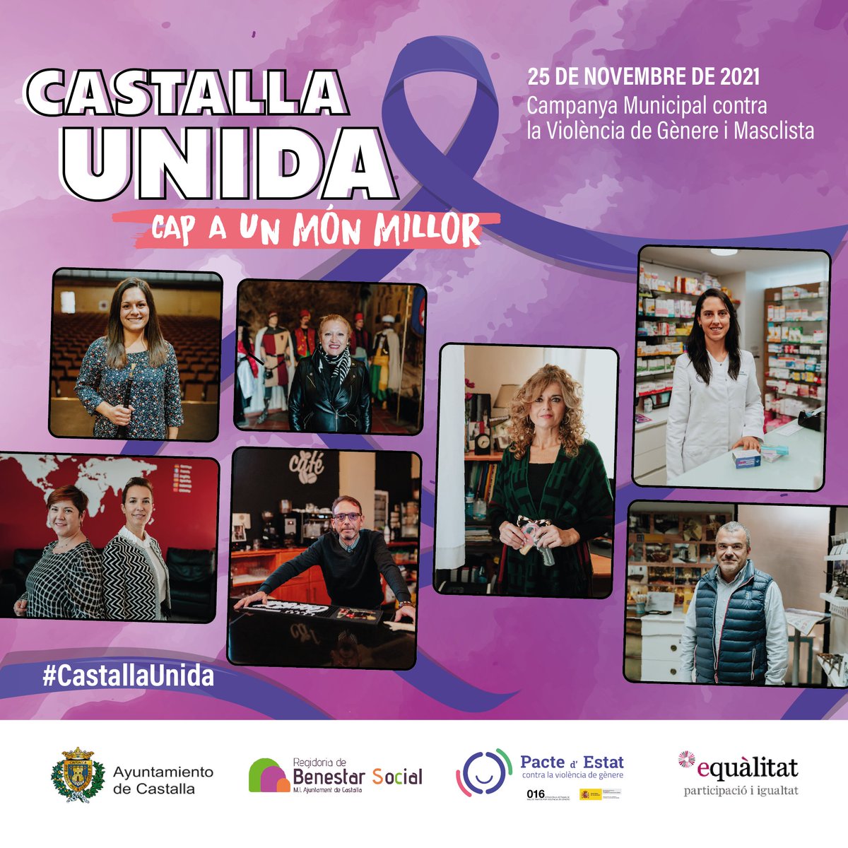 AytoCastalla's tweet photo. #Castalla, el relat d’un poble igualitari 💜

🏫 Campanya Municipal contra la Violència de Gènere i Masclista “Castalla unida cap a un món millor”, dinamitzada per la consultora @equalitat. 🌈✨

Fem un pas endavant, lluitem contra la violència de gènere. 🚺

#CastallaUnida #25N https://t.co/IPtEz9EP75