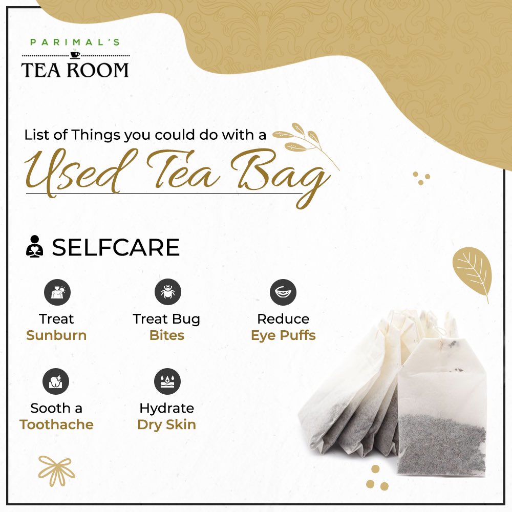 Used tea bags can be recycled for smart purposes. Check out and use them for your hygiene and self care.
.
.
#teabag #parimalstearoom #fact #didyouknow #knowyourfacts #tea #use