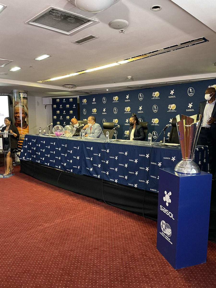 SasolinSport's tweet photo. Dignitaries from @SasolSA &amp;  @SAFA_net are ready…we are ready, the #SasolLeagueNationalChamps draw is about to start. 
#Limitless https://t.co/7fBIpByR6f