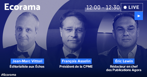 Ne manquez pas à 12h le live #Ecorama ! Aujourd'hui nous recevons <a href="/jmvittori/">Jean-Marc Vittori</a> (<a href="/LesEchos/">Les Echos</a>) - Un 2ème mandat plus périlleux pour Powell à la Fed ? -, <a href="/AsselinFasselin/">François Asselin</a> (<a href="/CPMEnationale/">CPME</a>), et, <a href="/Eric_Lewin/">Eric Lewin</a> (<a href="/AgoraBAQ/">Ionès Jaoulane</a>) bit.ly/1TwHkDV#xtor=C…