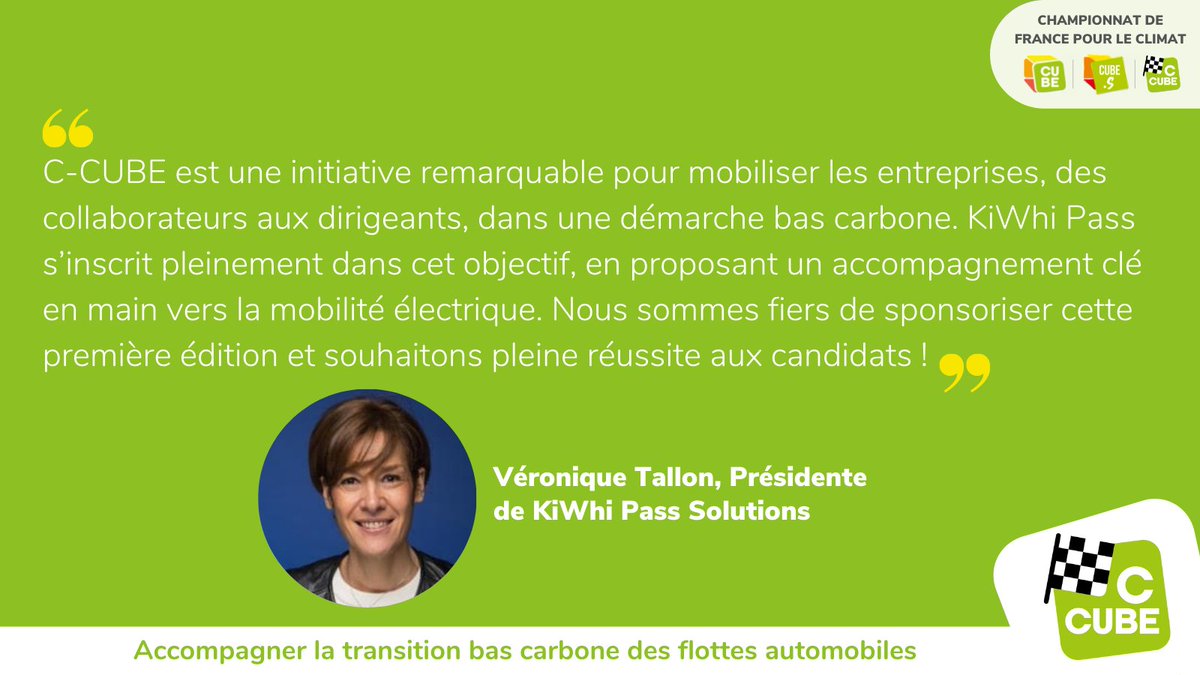 ChallengeCCUBE's tweet photo. Véronique Tallon, Présidente de KiWhi Pass Solutions nous partage sa vision du Challenge C-CUBE  👇 https://t.co/gPYx15mspy