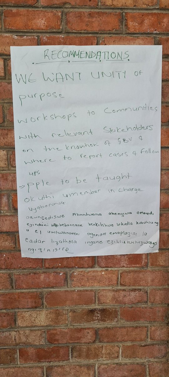 nokuthulanyathi's tweet photo. Recommendations from Pumula residents to end violence against women now #STOPGBV #OrangeTheWorld @wildtrustzim @byopra @EmthonjeniWomen @DiakoniaSverige https://t.co/Kb9Ek3jLFs