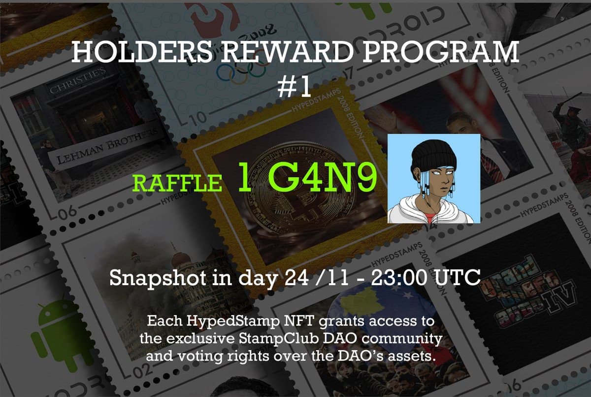 HypedStamps's tweet photo. ENDS TOMORROW🚨 First holders airdrop. We will raffle one #G4N9 #Nft. To participate, buy your @HypedStamps before the snapshot. @G4N9NFT #NFTAirdrop #NFTs https://t.co/lziBoAcAer
