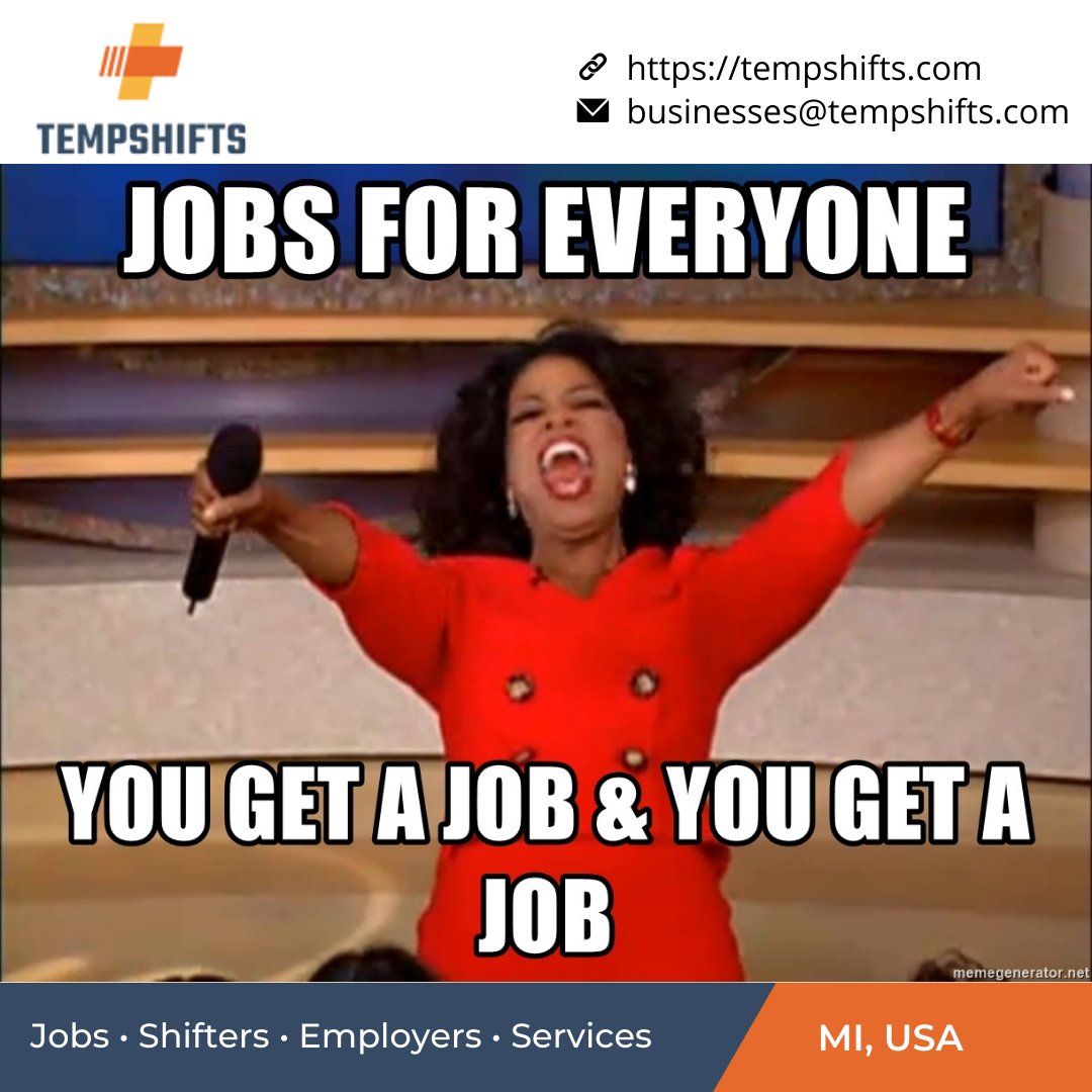 Everybody gets a job <a href="/tempshifts/">Tempshifts</a> 

If you're looking for part-time or weekend jobs in USA, log on to Tempshifts.

#jobsforeveryone #jobsearch #jobs #getjobs #tempshifts #parttimejobs #weekendjobs