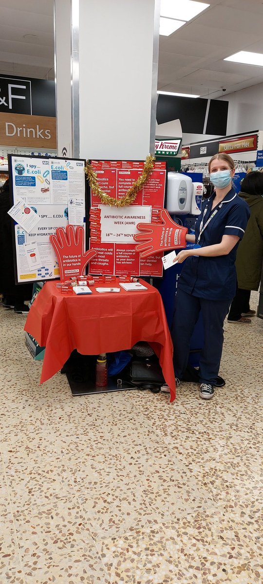 ISpyEcoli's tweet photo. We're at Tesco in Roundhay today promoting #WAAW2021 this morning (with some cheeky E.coli added in) @LCH_IPC @lccpublichealth @PHRCLeeds @LCH_Library @LCHNHSTrust @stephlawrence5 @liz_grogan @Gail677 https://t.co/8oxLfuU1Ka