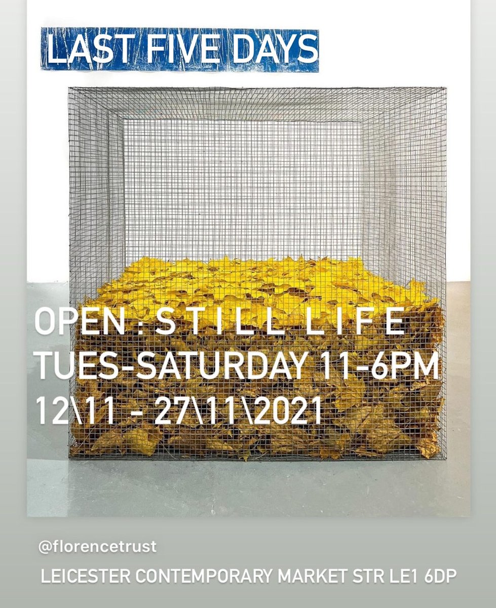 LAST FIVE DAYS...

O p e n : STILL LIFE 
12\11 - 27\11\2021 
Tuesday - Saturday 11-6pm

Leicester Contemporary Market Str LE1 6DP
 
#adornment #naturalprocess #moderneccentrics #rossbelton #naturaldye #recycle #light #rust #cyanotype #stilllife #naturalcolour #jonathandredge