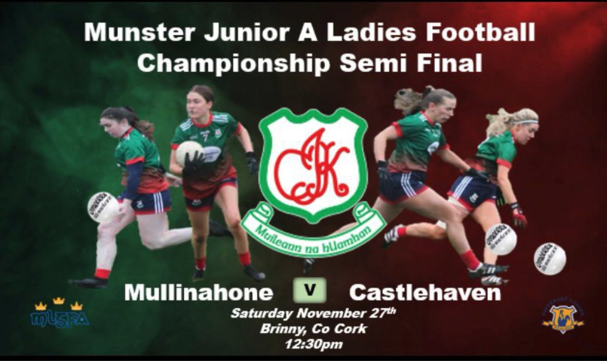 paulkelly608's tweet photo. Let's get behind the team and support the players in their Munster Championship game v @CastlehavenGAA this coming weekend… 🟢🔴💪🏻 @LadiesFootball @MunsterLGFA @TippLadiesFB @mullinahonegaa @cahilljackie #forthecreditofthelittlevillage https://t.co/3DyaRsdxT0