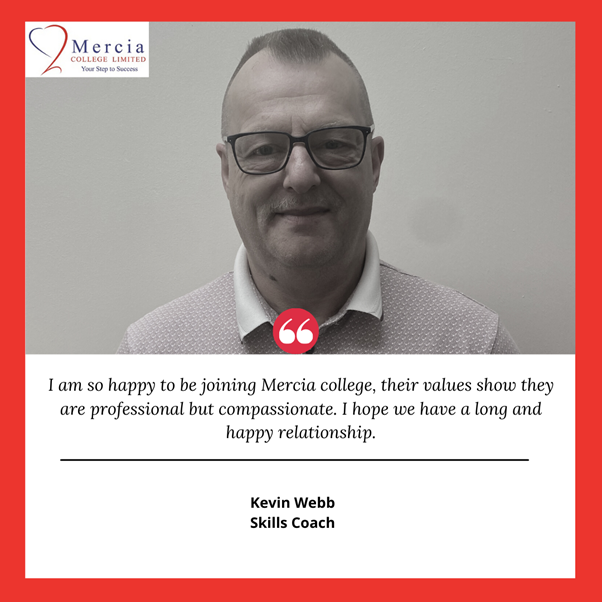 MerciaCollege's tweet photo. Join us in welcoming our new Care Skills Coach Kevin Webb to the team.

Kevin has had an illustrious career in teaching and tutoring and we hope he enjoys his time at Mercia College.

#care #skillscoach #teaching #careers #apprenticeships https://t.co/GKCSGQzQlo