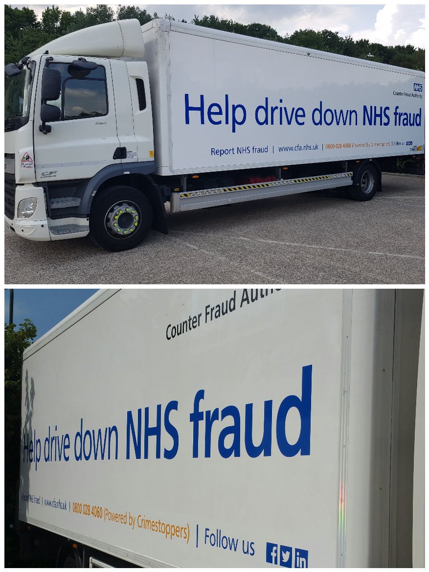 NHSCFA's tweet photo. #wednesdaymorning
The @NHSSupplyChain team are out delivering vital supplies and also some of their fleet are carrying our #HelpDriveDownNHSFraud messaging!
#TrackTheTruck
#NHSCounterFraud https://t.co/dKUF2RnmUM