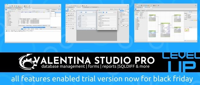omegabundle's tweet image. Try Valentina Studio Pro #database management  full featured demo now, including #SQLDIFF , #Diagramming , Reports,  #Forms &amp;amp; more ahead of #BlackFriday sale. #PostgreSQL  bit.ly/30XdSVb