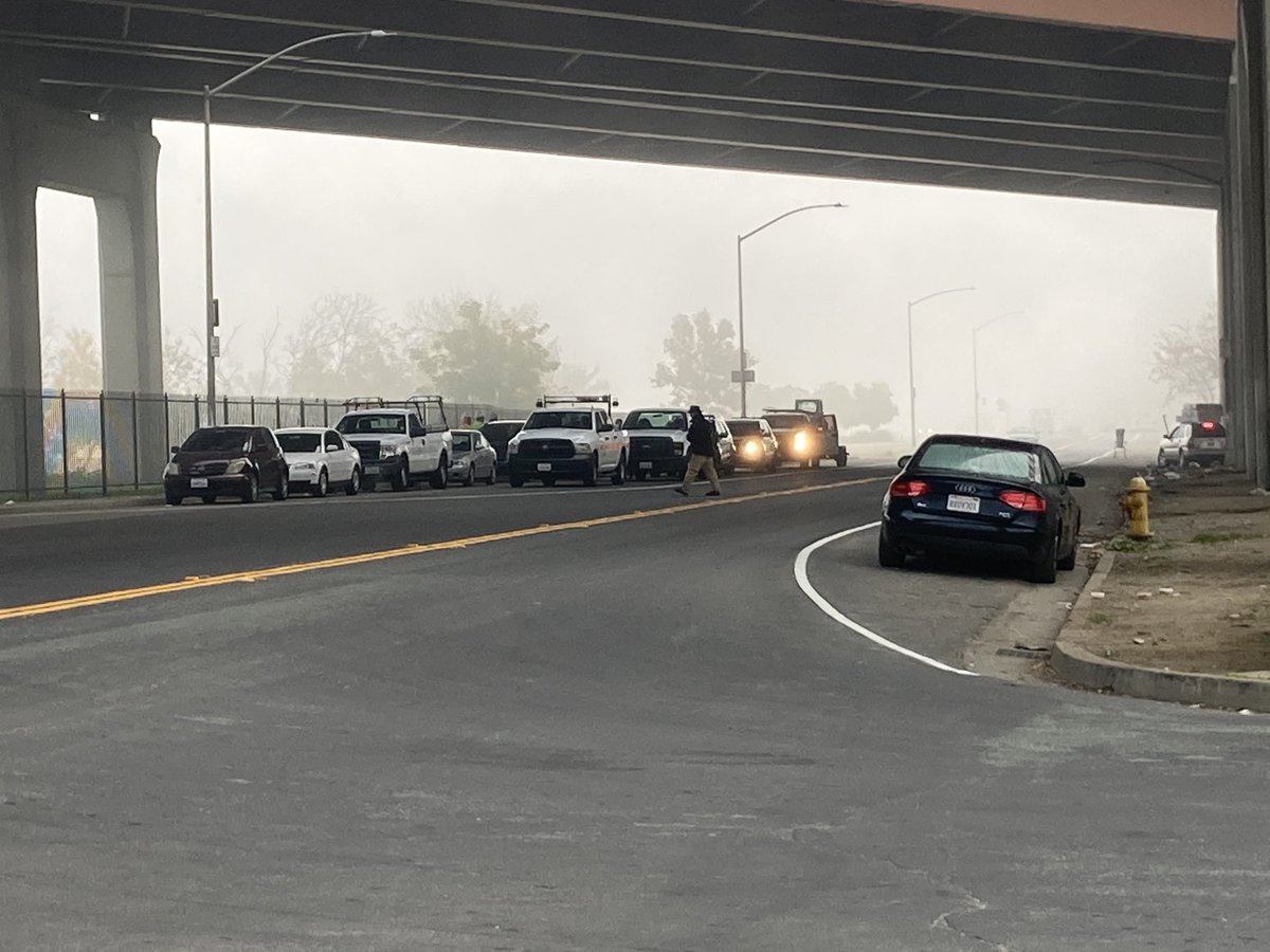 HAPPENING NOW: Caltrans is on site preparing to remove a homeless camp in Stockton underneath an I-5 bypass near Weber and Washington. People experiencing homelessness said they were told it was to make room for a Thanksgiving run to feed the hungry. <a href="/ABC10/">ABC10</a>