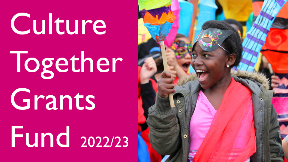 Join us at a workshop to discuss the new Culture Together Grants Fund:

⭐️ 25 November, 11am at Peckham Library 
⭐️ 25 November, 2pm at Canada Water Library
⭐️ 29 November, 2pm, online via Teams

Click here for more details and to book: bit.ly/3Da0dIh