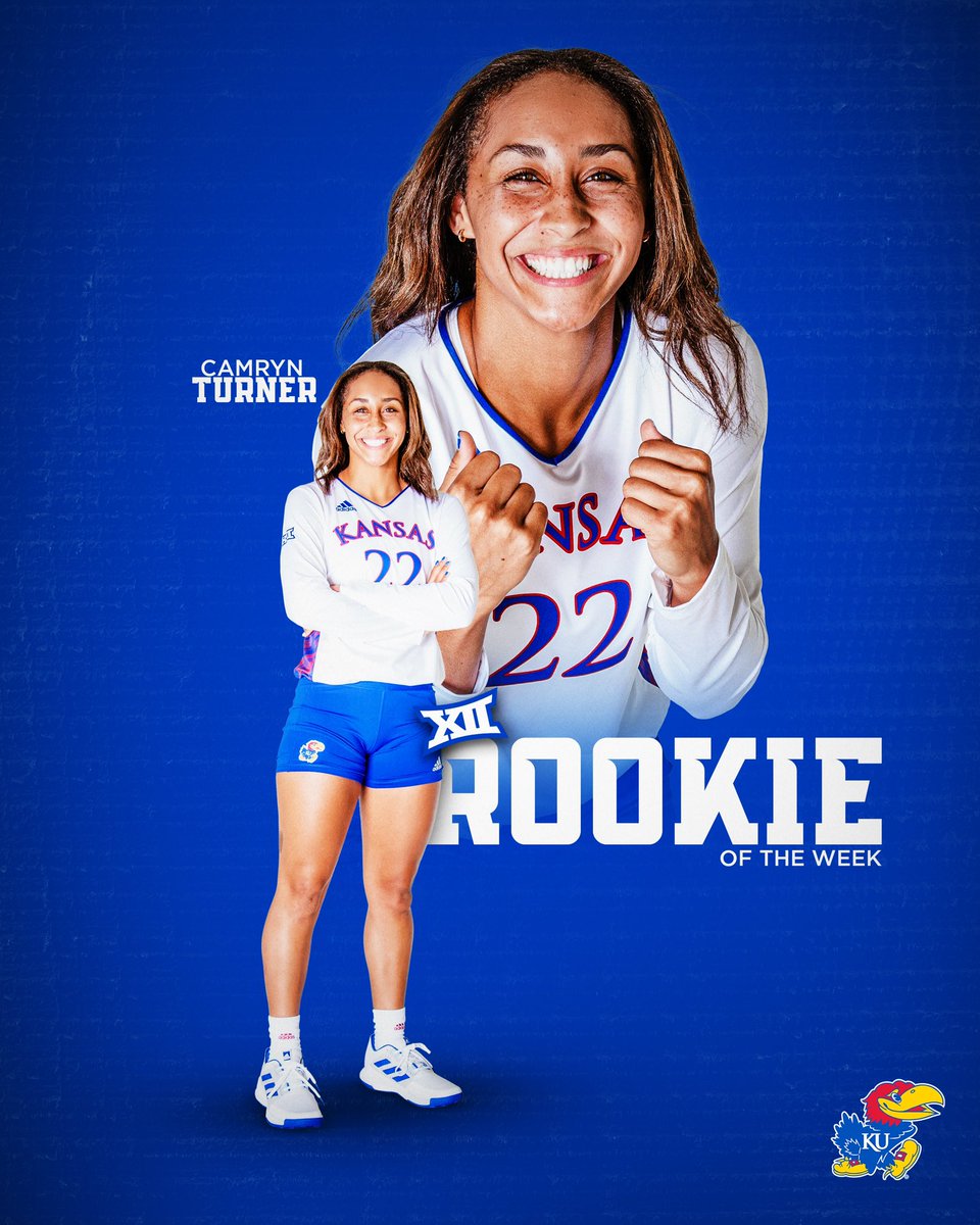 XII Rookie of the Week 🏐

// <a href="/camryn_turner/">Cam Turner</a> \\ 

#RockChalk | #KUVB