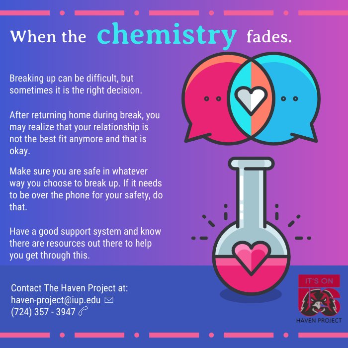 Green Dot (@iupgreendot) on Twitter photo Breaking up can be tough, but sometimes it it is necessary. Reach out to <a href="/IUPHaven/">IUP Haven Project</a> to find out more info. Breaking up can be tough, but sometimes it it is necessary. Reach out to <a href="/IUPHaven/">IUP Haven Project</a> to find out more info.