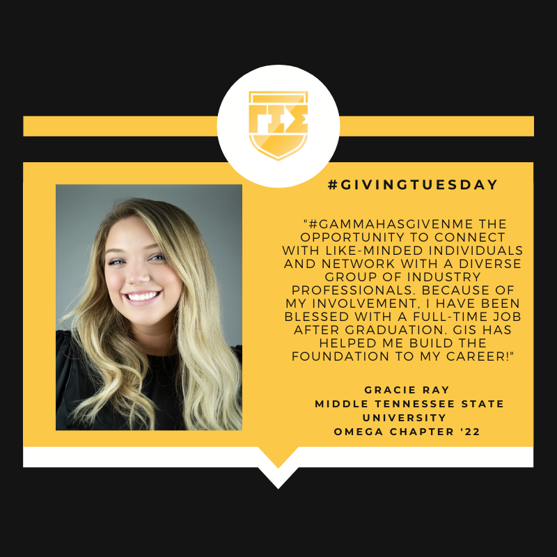 GammaIotaSigma's tweet photo. Gracie Ray of the Omega Chapter at Middle Tennessee State University shares her GIS experience for #GivingTuesday.

#GivetoGamma to #SupportStudents like Gracie: https://t.co/ykvDz9h9CN https://t.co/QdoDq81kYd