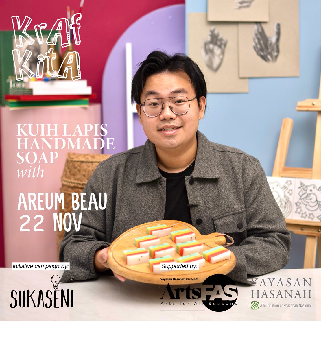 Krafkita Kuih Lapis Handmade soap click link to watch instagram.com/tv/CWk3ilGpIVd… #artmatters #artfas #craft #yayasanhasanah #arts #craft