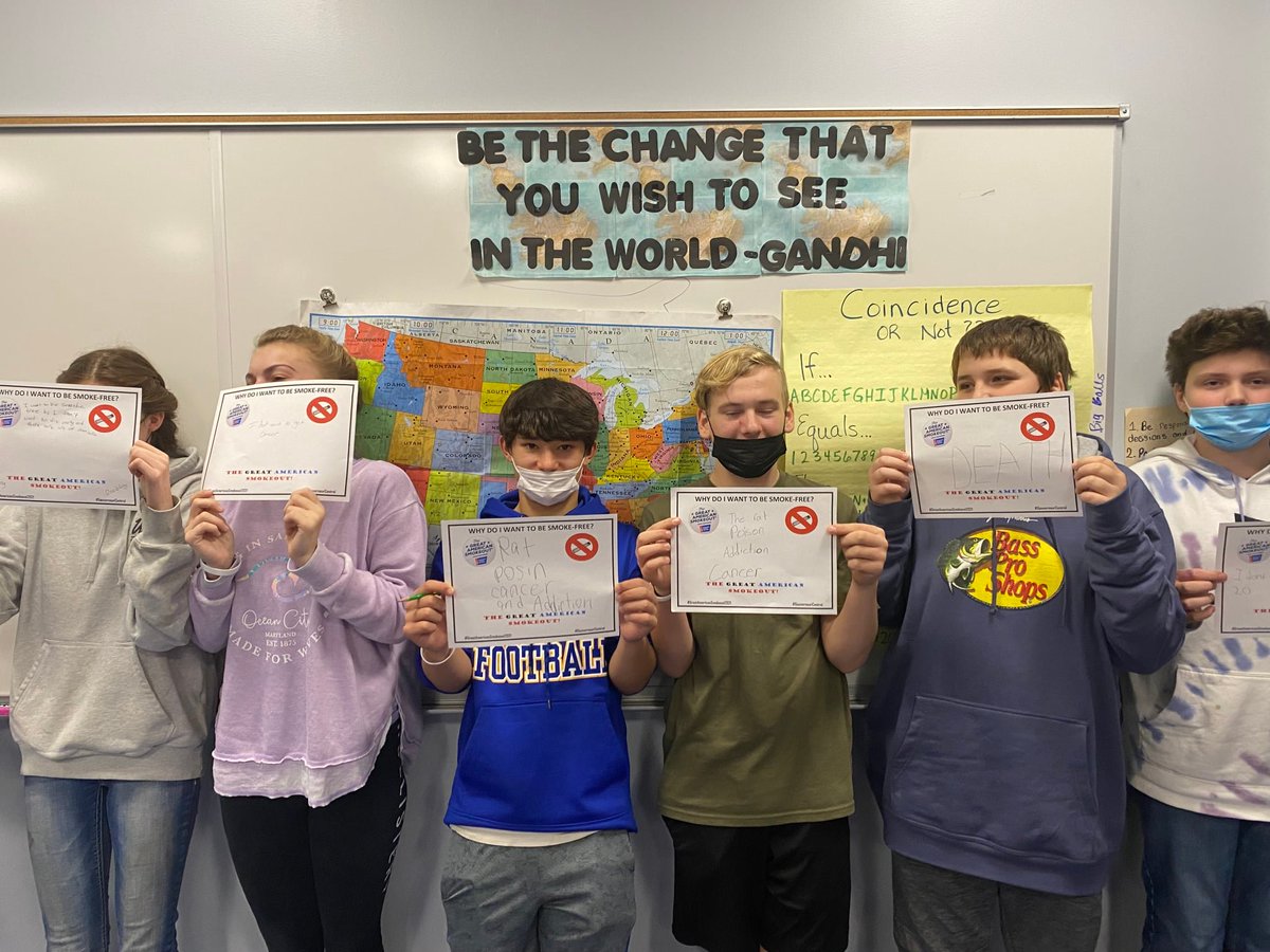 SVPCTobaccoFree's tweet photo. Last week we traveled to Gouverneur Middle School and played tobacco Jeopardy with the 8th grade class. They answered why they want to be tobacco free to recognize the tobacco awareness day.
To find out more: https://t.co/Kiyr0Mue9U
#GreatAmericanSmokeout2021 #RealityCheckofNY https://t.co/lroeaBDRWi