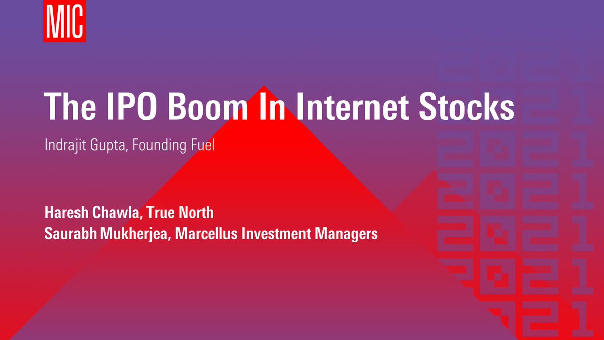 in_morningstar's tweet photo. The #IPO Boom in India: Catch this deep dive #session with @hchawlah &amp; Saurabh Mukherjea about India's recent IPO explosion.

To watch all the immersive sessions from #MICIN for #FREE, simply register: https://t.co/EWjGxZqGJ3

#MICDigital @IndrajitGupta @MarcellusInvest https://t.co/5K6cqJjXou