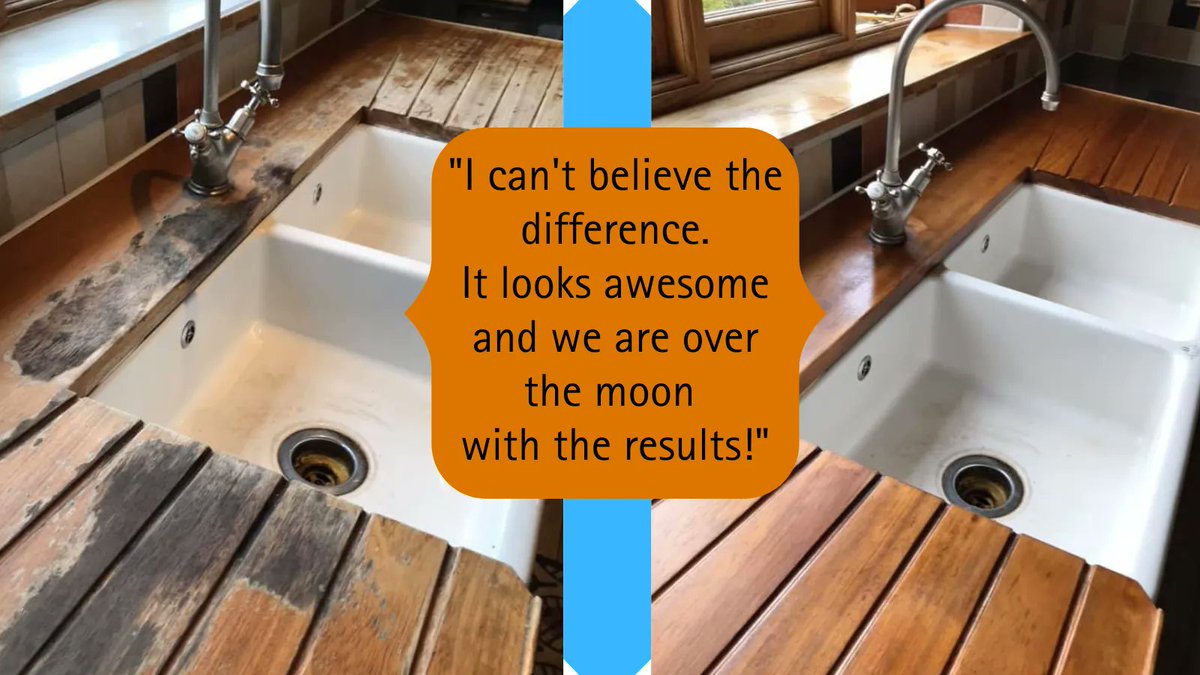 Woww .. what a difference a day makes.
A sustainable solution to bring new life back to this  water stained wooden draining board. Our finisher was in and out in a day for a hassle free restoration that brought this unit back to its original beauty.
buff.ly/2AevYAT