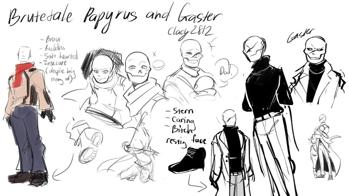 The tall family XD #undertaleAU #brutetale #brutegaster #brutepapyrus