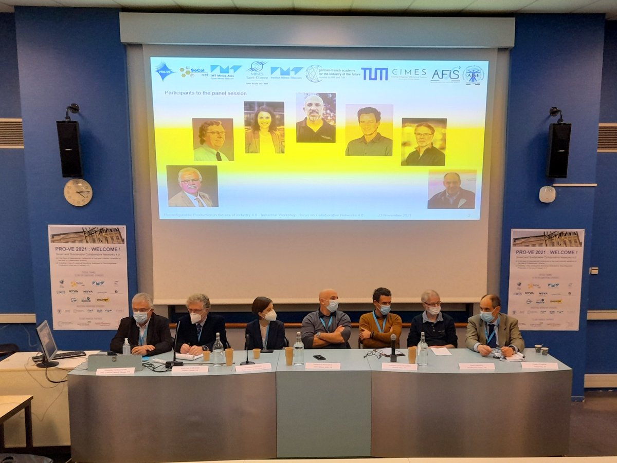fbreuil's tweet photo. PRO-VE 2021 
Panel Session Crossed views: New forms of collaboration among academics and
industrialists -
@MINES_StEtienne @IMTFrance @TU_Muenchen @UNINOVA @limos_lab @saint_etienne_ @SteMetropole https://t.co/EkoiucwSHJ