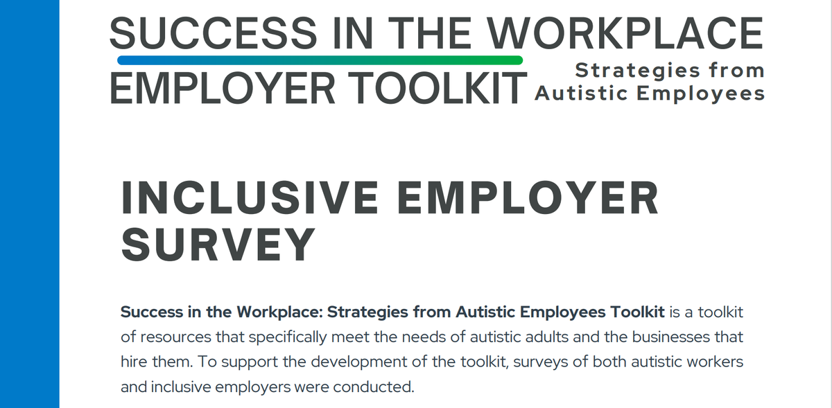 Vous cherchez des stratégies de la part d'employés autistes sur la façon de rendre le milieu de travail plus #inclusif ?

Consultez la boîte à outils de Worktopia qui a été conçue pour aider les employeurs à répondre aux besoins des employés autistes.

worktopia.ca/toolkit/