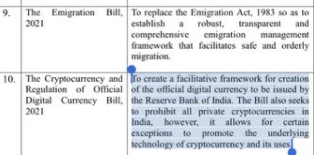 BefittingFacts's tweet photo. Jokes apart, this bill will prohibit only private cryptocurrencies, which is good. And also a digital currency to be issued by RBI. No need to panic sell. Hold tight 👍🏻 https://t.co/MABG0F9Vhx