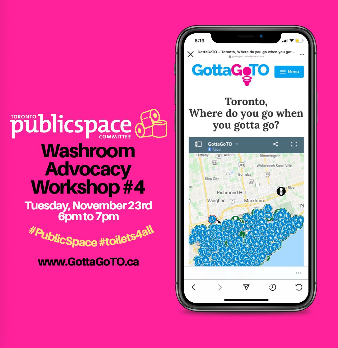 Please join us &amp; <a href="/TOpublicspace/">Toronto Public Space</a> (virtually) this evening, Tuesday November 23, at 6pm for our next Washroom Advocacy Workshop! Register for the online meeting using this link: us02web.zoom.us/meeting/regist…