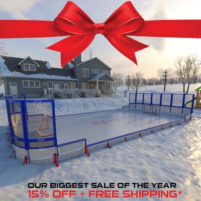 Be the hockey hero this holiday season. Give them a lifetime of backyard skating memories with the all-new EZ ICE PRO Home Arena System™. Our biggest sale of the season starts now - 15% off + Free Shipping on orders over $1500 with code: BLACKFRIDAY.🏒🥅🚨