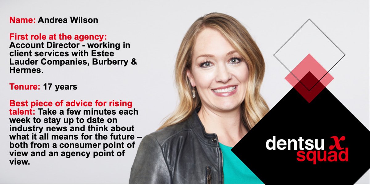 dentsuX_USA's tweet photo. “I love how every day is different and how much fun it is to work with many different types of clients and their challenges.” Andrea Wilson, SVP Strategy, shares what she likes the most about her job and more for her 17th year with the agency.
Happy anniversary, Andrea! https://t.co/4RpLVgb55O