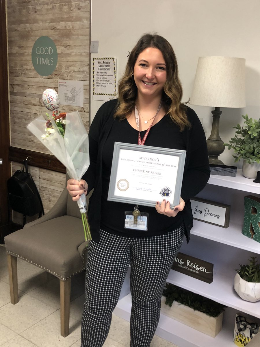 Congratulations to Mrs. Reiser! Mrs. Reiser has been recognized as the Governor’s Educational Service Professional of the Year at School 9! She is an OUTSTANDING counselor and we are lucky to have her on our team! @school_nine_bulldogs <a href="/CliftonSupt/">Danny A. Robertozzi, Ed.D.</a> <a href="/mrsreiserat9/">Mrs. Christine Reiser</a>