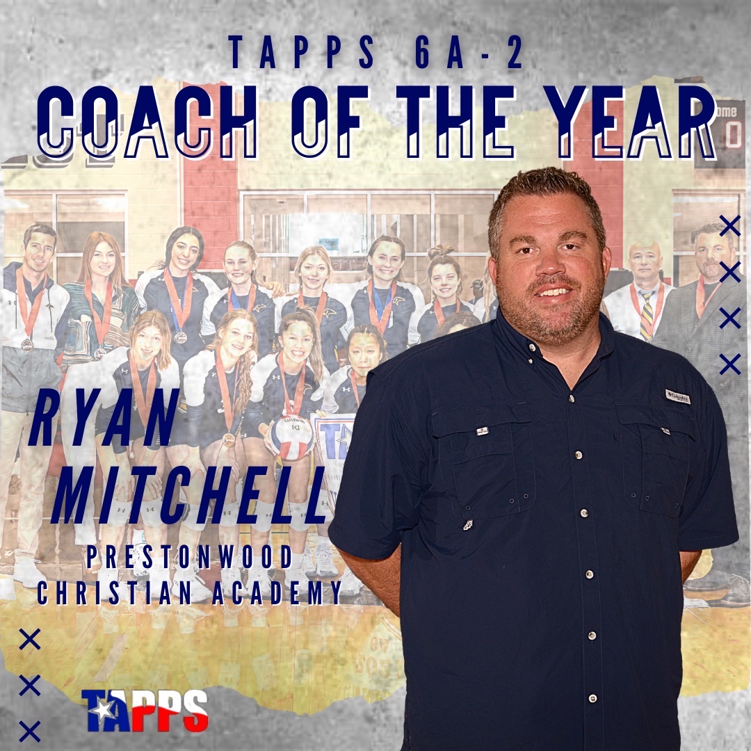 PCAAthletics's tweet photo. We want to share with you that this year’s @TAPPSvolleyball District 6A-2 Coach of the Year is our very own Coach Ryan Mitchell! Congratulations on a successful first year at @PrestonwoodPCA
#districtchampion
#staterunnerup
#600thwin
#futurelooksbright https://t.co/DfXQjZgYfP