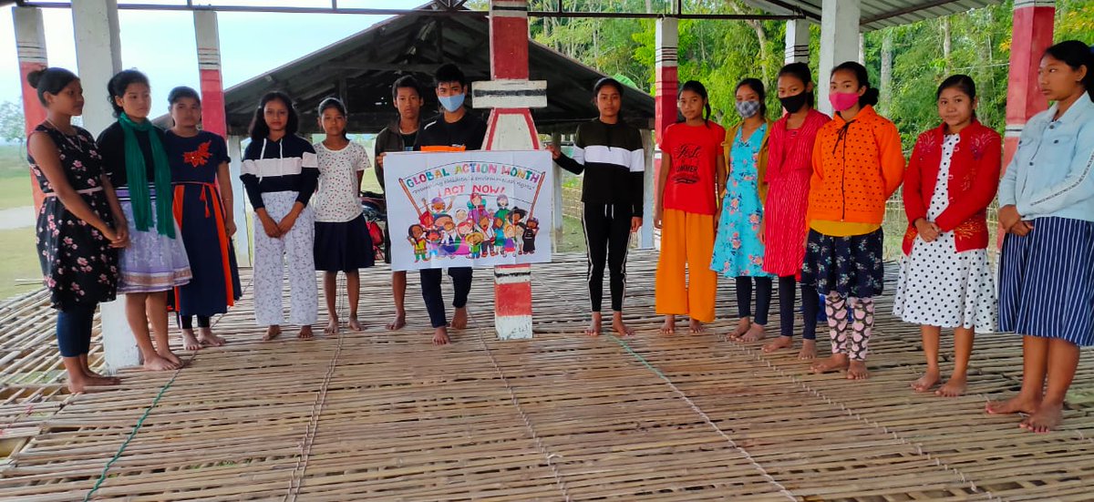 neadsjorhat's tweet photo. Children of Majuli taking part in public action &amp; giving solidarity support in alignment with Global Action Month on Child Rights on occasion of the anniversary of the adoption of the UN Convention on the Rights of the Child @neadsjorhat #GlobalActionMonth #TerreDesHommes #Assam https://t.co/9cWa1Rg2x1