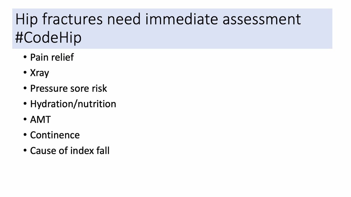 TCDGerontology's tweet image. Very clear messages by our own Dr Rosie Lannon @RosieRosie78 for our Frailty Module students today. 

Management of hip fractures ---&amp;gt; #CodeHip

Rehabilitation ---&amp;gt; ASAP!

#orthogeriatrics @stjamesdublin