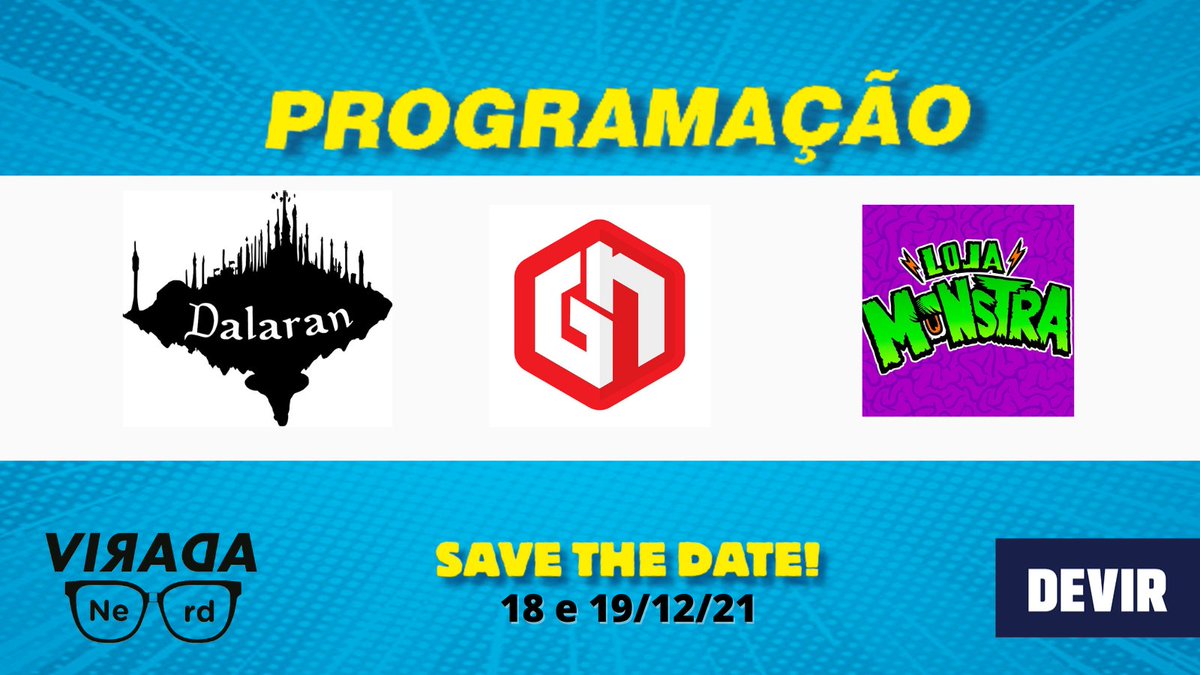DevirBrasil's tweet photo. As lojas @dalarangames @garagemdonerd @lojamonstra participarão da Virada Nerd 2021, confira no site oficial do evento a programação e confirme sua presença!
https://t.co/gsM8vMis9O
#ViradaNerd #devirbrasil #Quadrinhos #Tabuleiros #Geek #Nerd #CulturaPop #eventos https://t.co/I7FRVAzawV