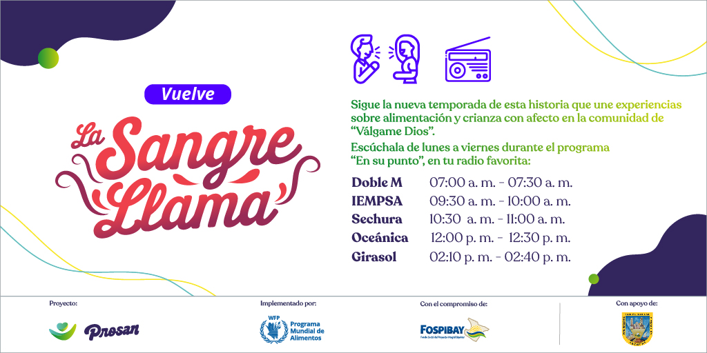 WFP_Peru's tweet photo. 📻¿Qué pasará hoy en la radionovela "La sangre llama"?

🎙Las voces de las comunidades se unen por la nutrición y crianza con afecto, gracias al Proyecto PROSAN, que es implementado por @WFP_Peru en Sechura (Piura), en alianza con @Fospibay.

📢¡Vamos juntos #RumboAlHambreCero! https://t.co/0BYYVLzCrt
