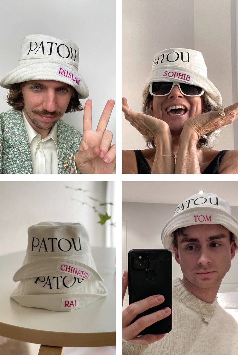 Patou knows you by name! The Patou Bucket hat is customizable, exclusively available on patou.com in limited edition. #BucketHat #Customized