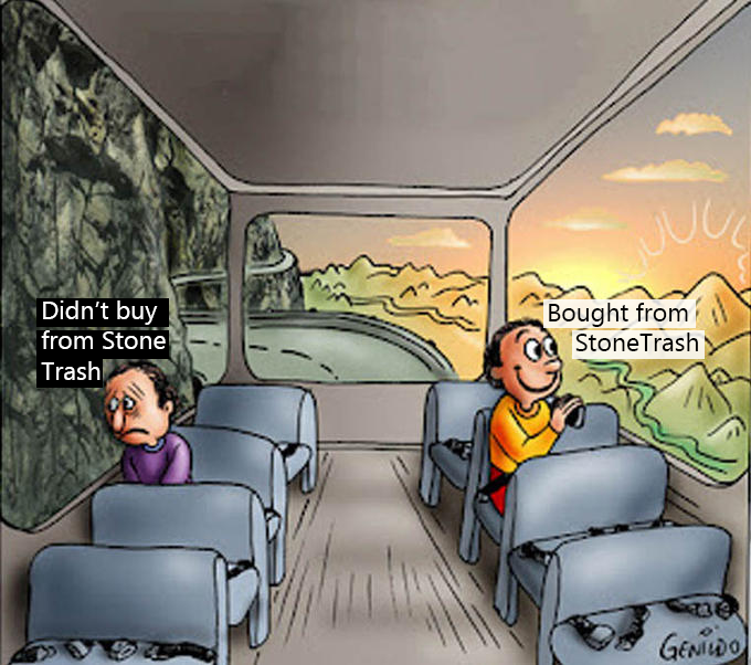 Stonetrashhq's tweet photo. Choose happiness shop https://t.co/H3Dd4xtdoX

#twoguysonabus #busmeme #stonetrash #MemeContest https://t.co/6JXBs9qEZ0